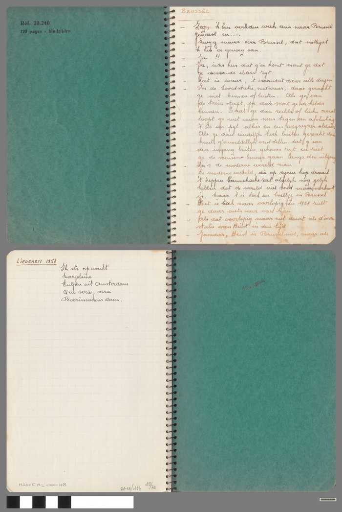 Notitieboekje  - Toneel-, cabaret- en liedteksten toneelgroep 'De Vrolijke Vier alle Vijf'