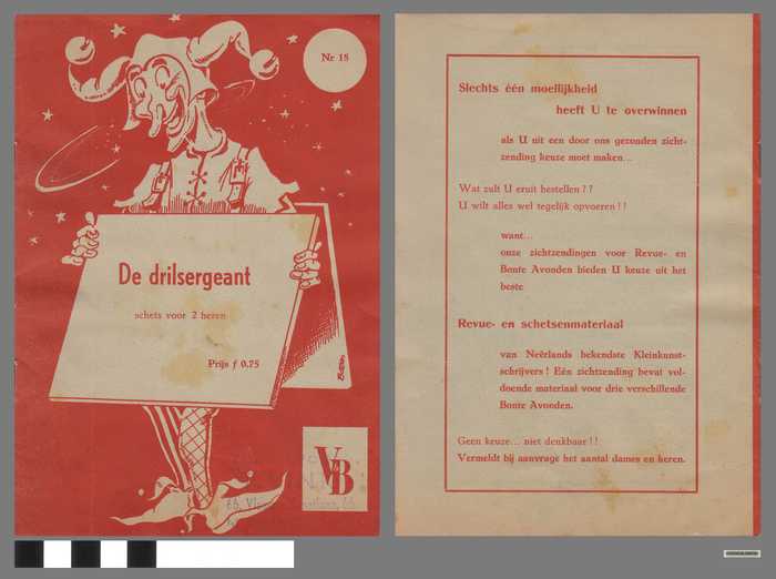 Boekje: De drilsergeant -  schets voor 2 heren (Nr. 18)