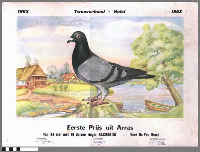 Diploma 1963 Eerste Prijs uit Arras - De Vos Remi.