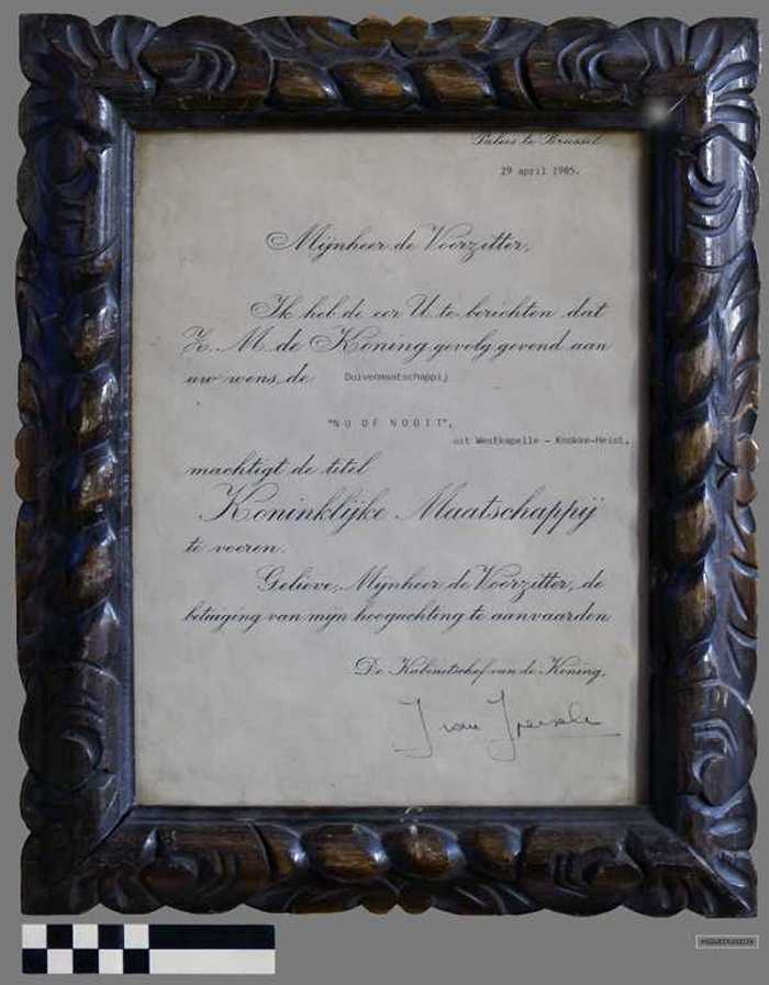 Kader met officiële erkenning Koninklijke Maatschappij