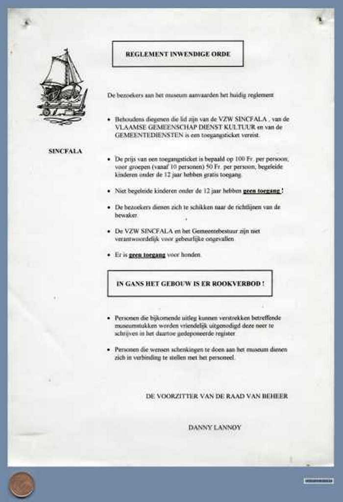 Reglement innerlijke orde Sincfala