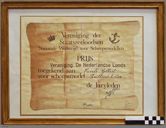 Nationale wedstrijd voor Scheepsmodellen, Vereniging der Staatszeelozen. Savels Gilbert
