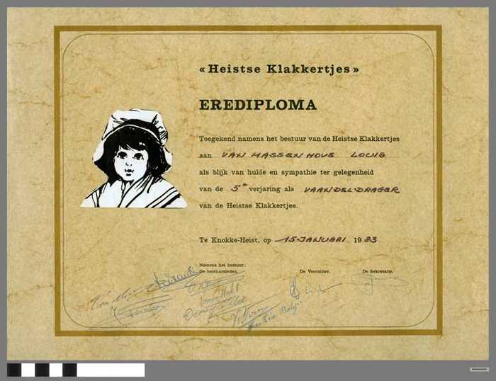 Heistse Klakkertjes. Erediploma 1983 - Van Massenhove Louis