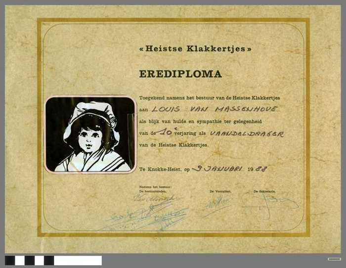 Heistse Klakkertjes. Erediploma 1988 - Van Massenhove Louis