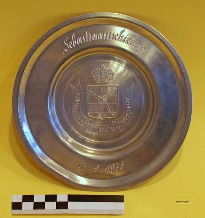 Sierbord Handboogmaatschappij Duinengalm - Heist aan Zee - 1973