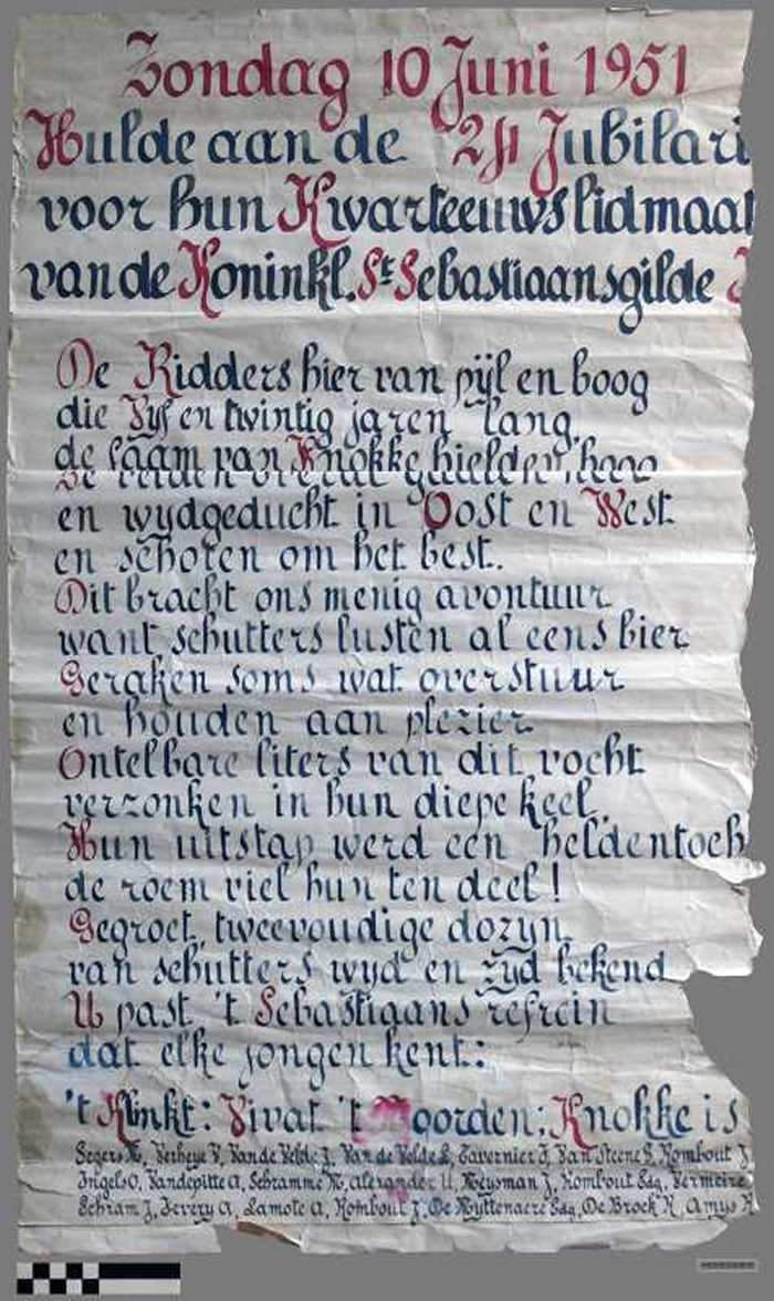 Tekstblad Hulde aan 24 Jubilarissen... zondag 10 juni 1951