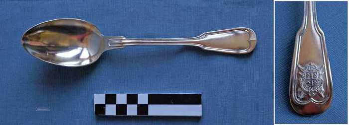 Zilveren lepel met wapenschild Sint-Sebastiaansgilde - Knocke