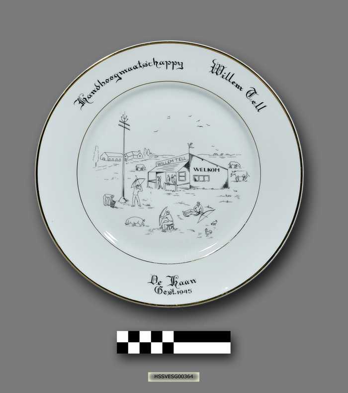 Sierbord: Handboogmaatschappij Willem Tell - De Haan - Best. 1945