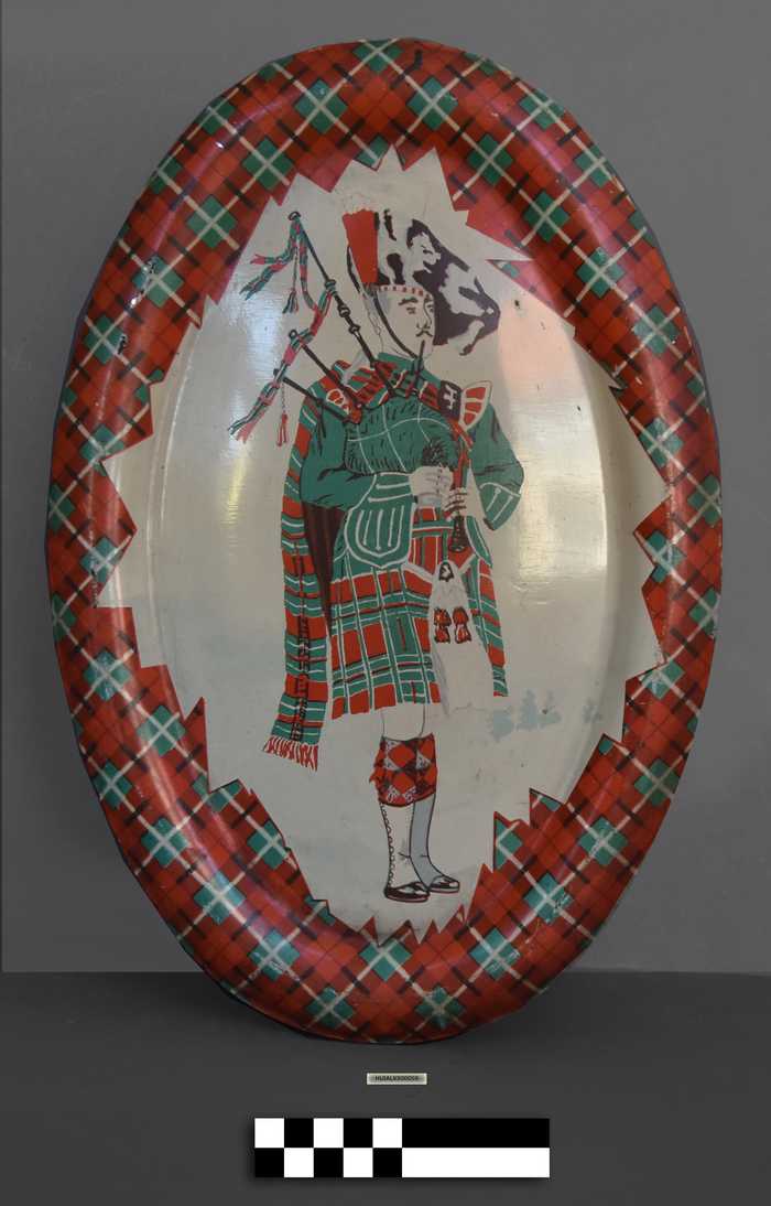 Blikken opbergdoos - Doedelzakspeler in Schotse kledij