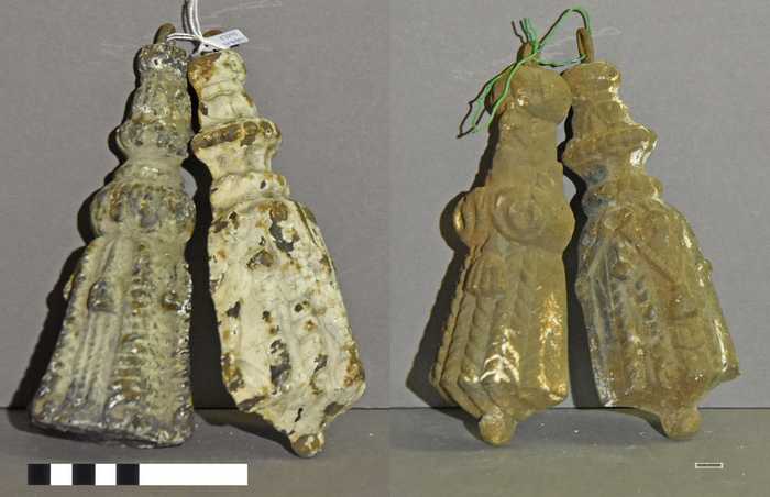 Vier gordijngewichten