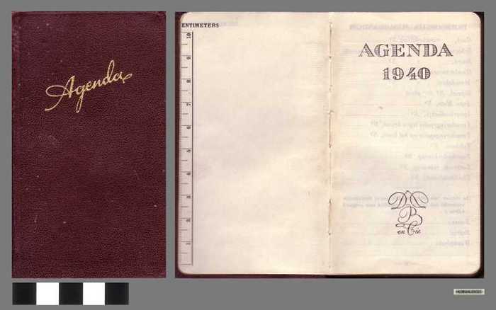 Agenda voor jaar 1940