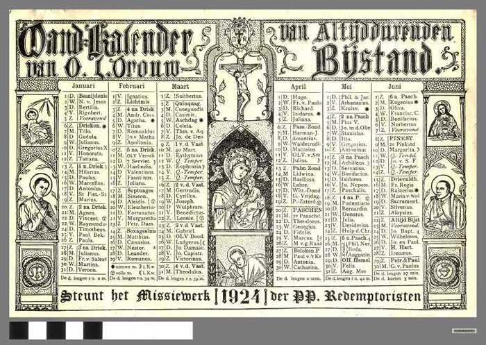 Wandkalender van O.L.V. Vrouw van Altijddurende Bijstand