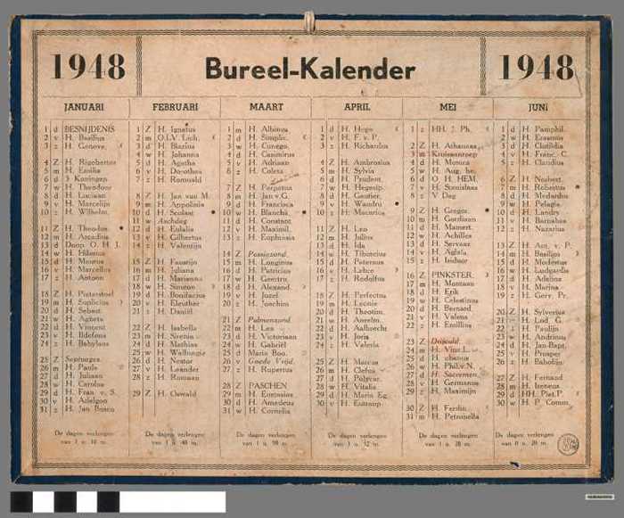 Bureelkalender voor 1948