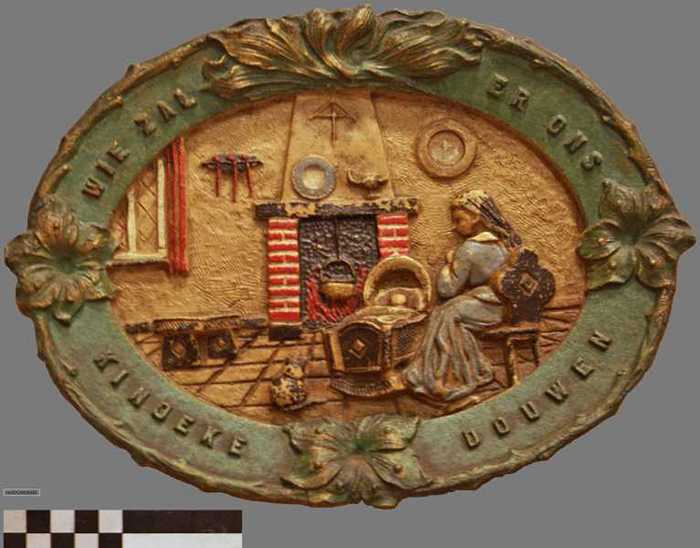 Sierbord met spreuk: Wie zal er voor ons kindeke douwen