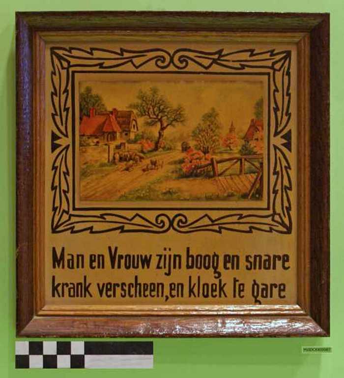 Sierspreuk: Man en Vrouw zijn boog en snare, krank verscheen, en kloek te gare