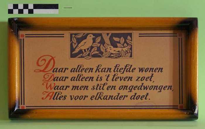 Kader met spreuk - Daar kan alleen liefde wonen....