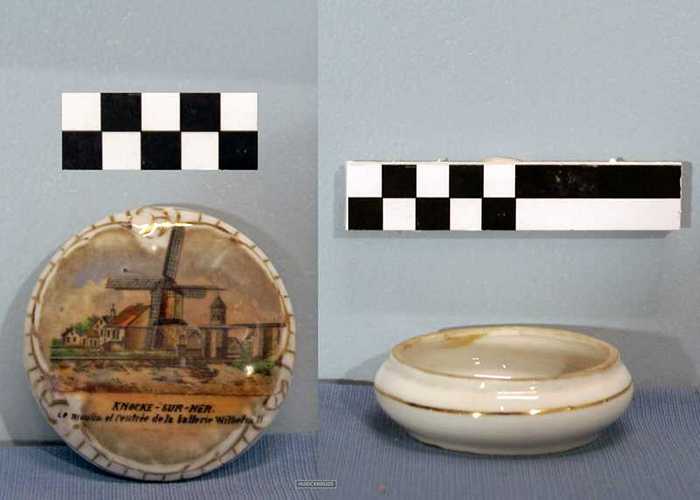 Porseleinen potje met deksel - Knocke-sur-Mer