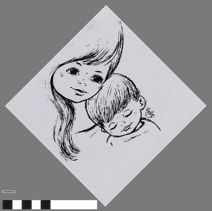 Siertegel: Moeder en kind