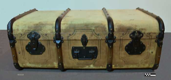 Lichtbruine reiskoffer uit tweed