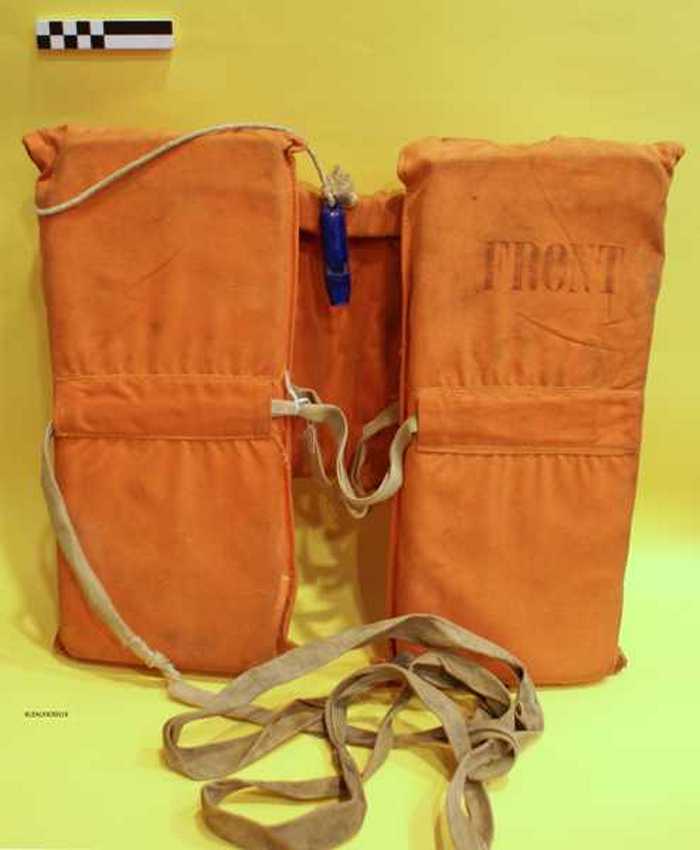 Reddingsvest in oranje katoen.