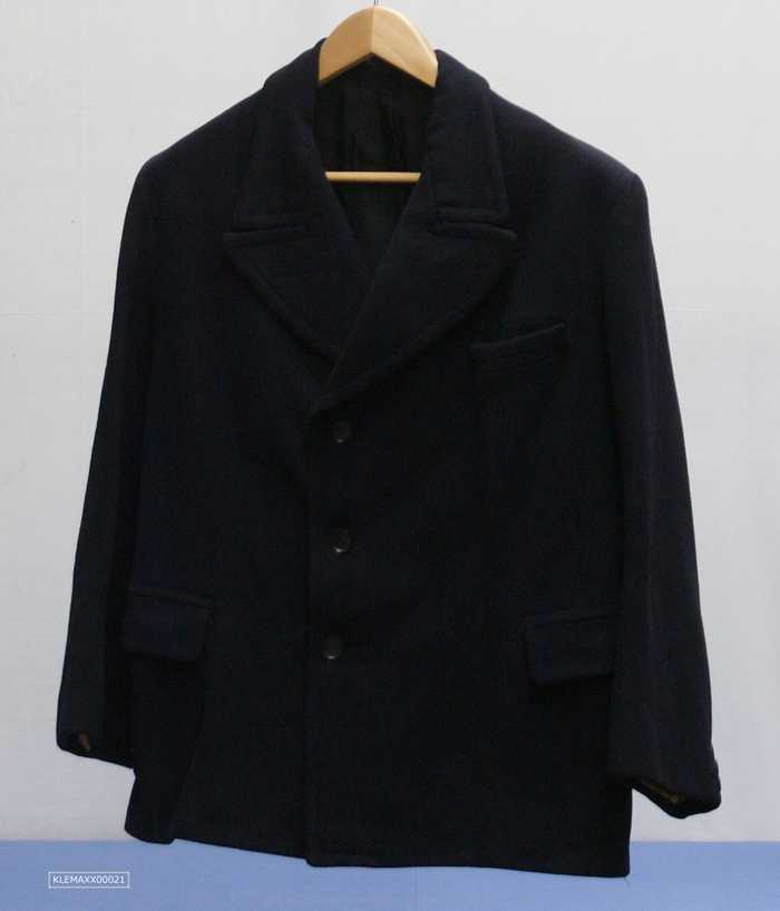 Donkerblauwe wollen jas