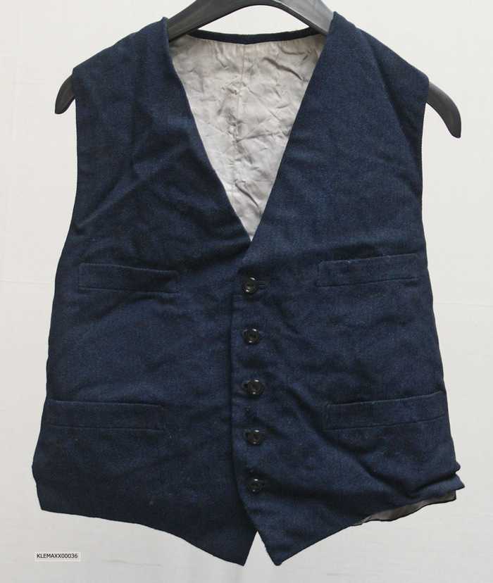 Giletvest - zwart/blauw gespikkeld