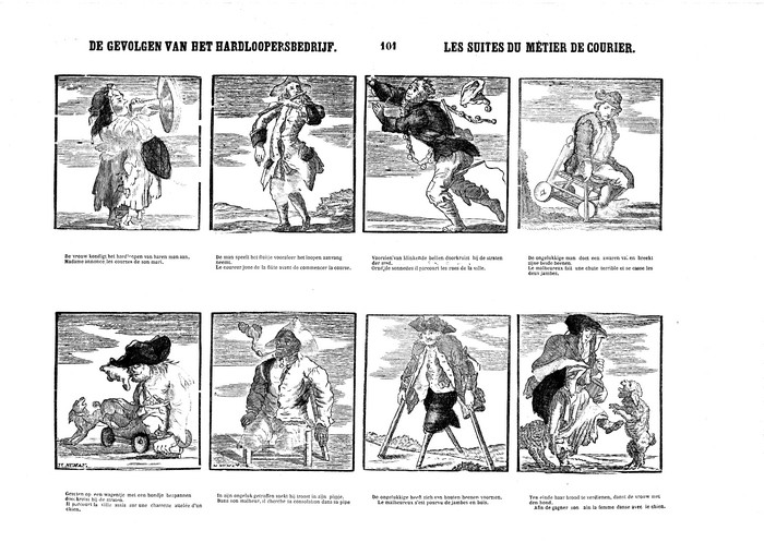De gevolgen van het hardloopersbedrijf ? Les suites du métier de courier
