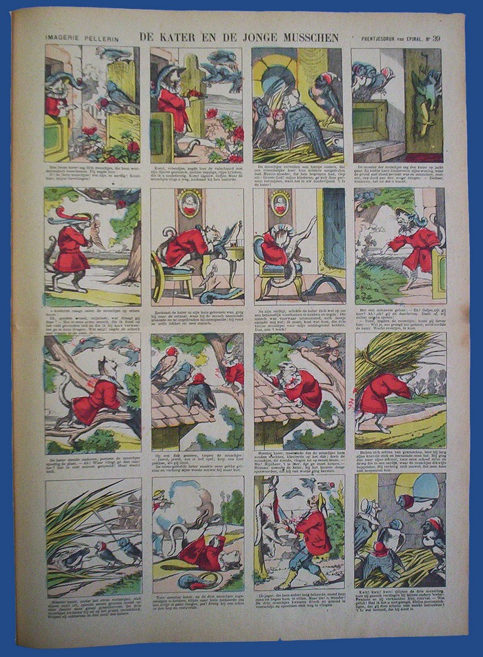 De kater en de jonge musschen