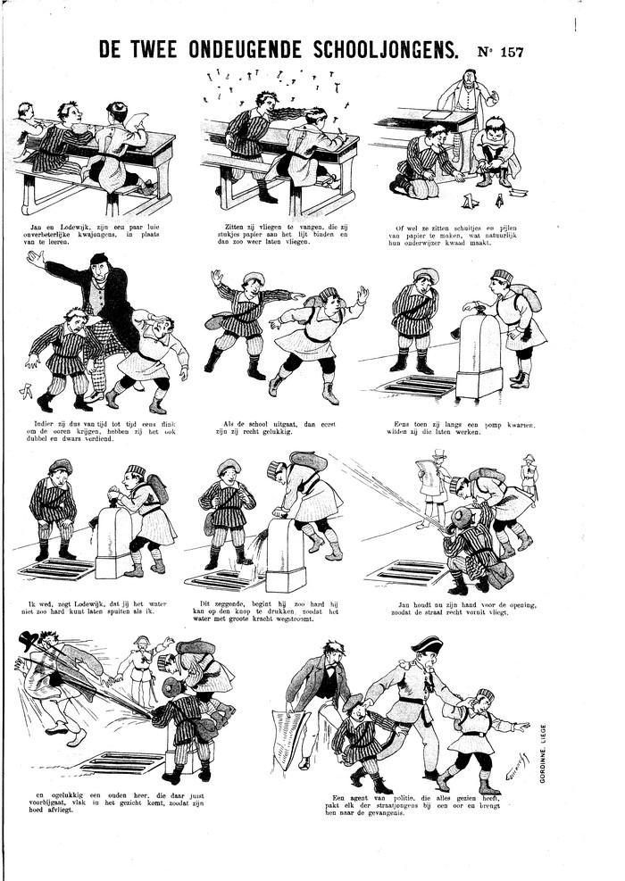 De twee ondeugende schooljongens
