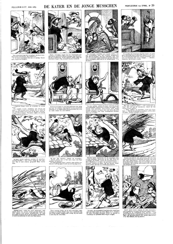 De kater en de jonge musschen