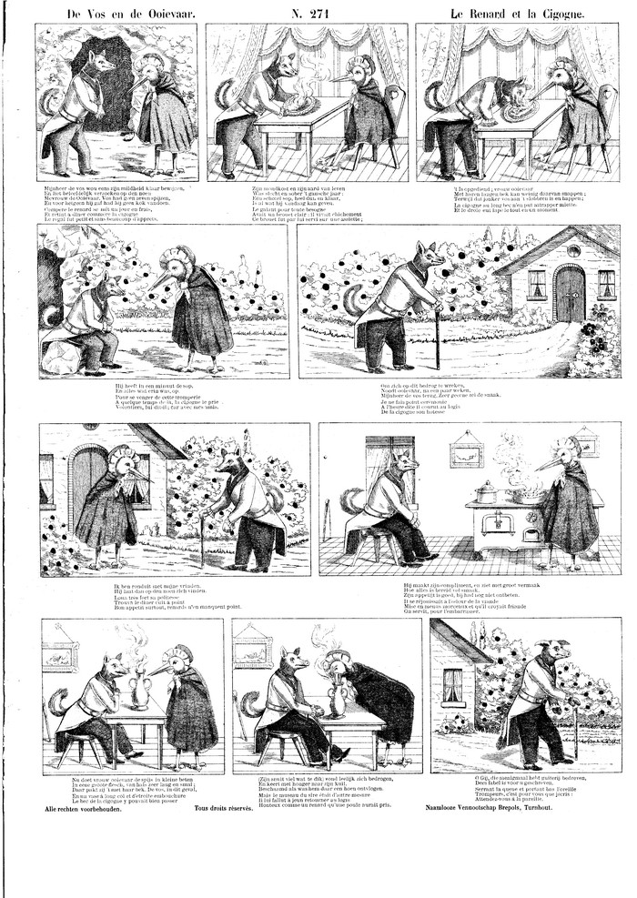 De vos en de ooievaar Le renard et la cigogne