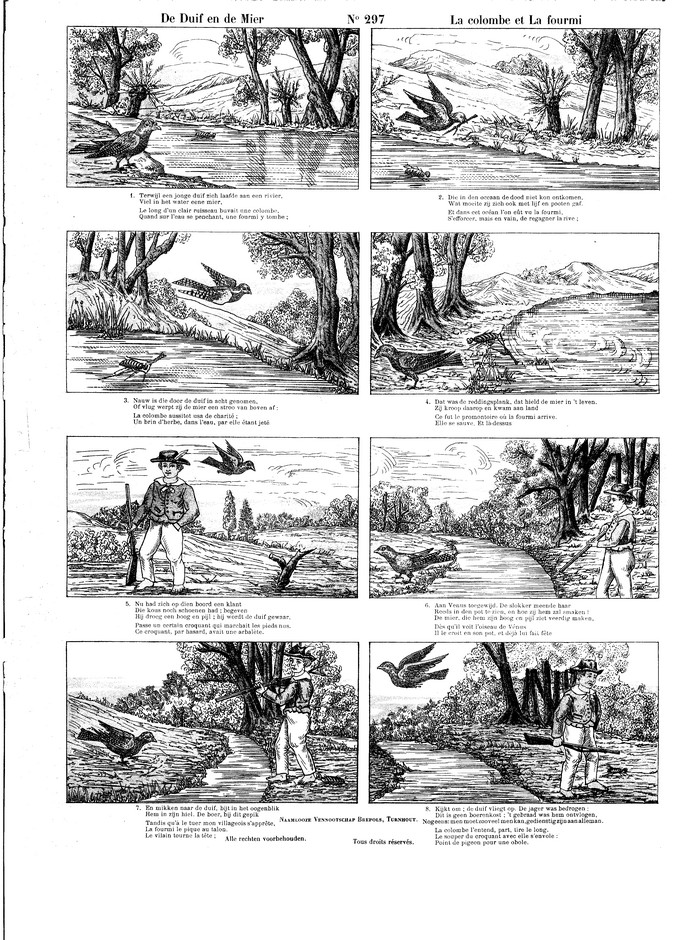 De duif en de mier La colombe et la fourmi