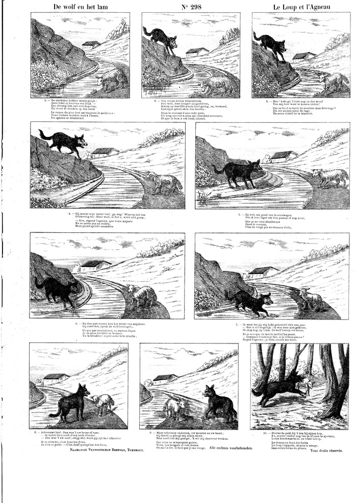 De wolf en het lam Le loup et l?agneau