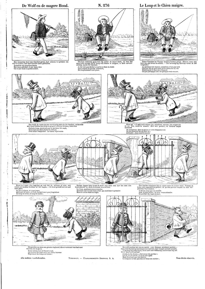 De wolf en de magere hond Le loup et le chien maigre