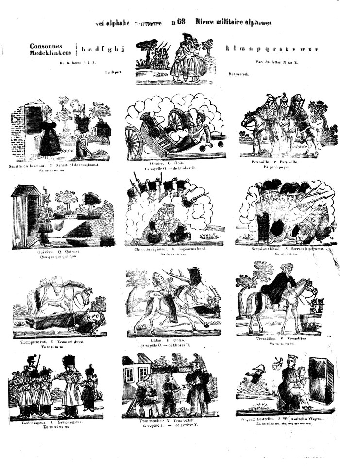 Nieuw militaire alphabet Medeklinkers Van de letter N tot Z