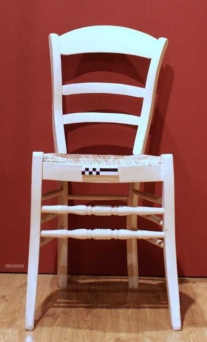 Stoel met rieten zitting