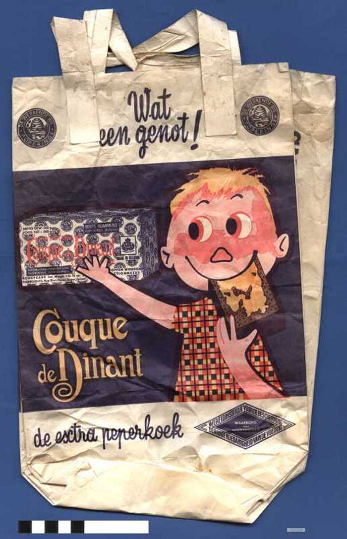 Papieren draagzak met reclame `Couque de Dinant