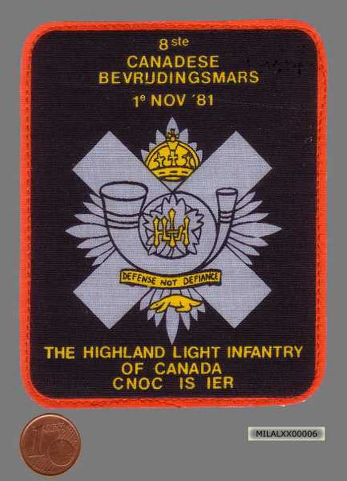 Insigne 8e Canadese Bevrijdingsmars. Cnoc is Ier.