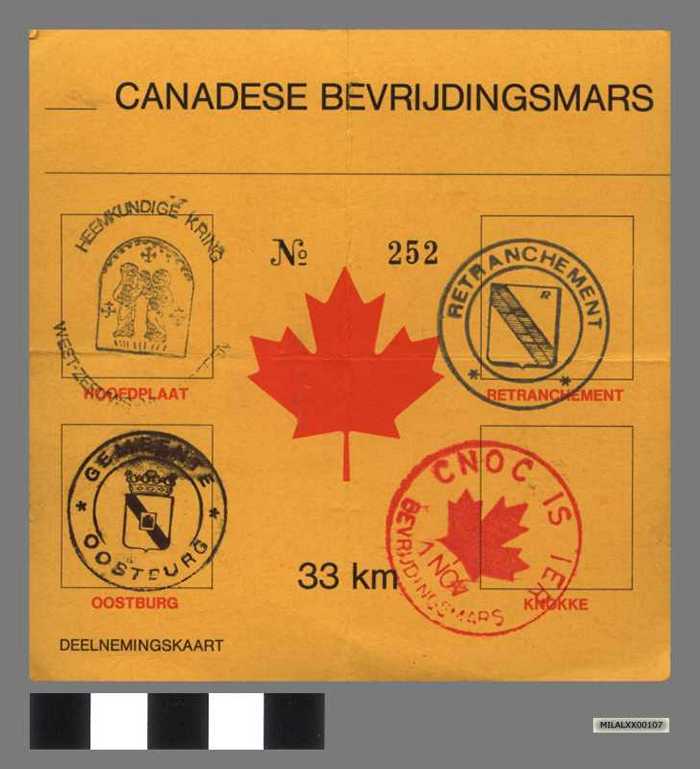 Canadese Bevrijdingsmars - Deelnemingskaart