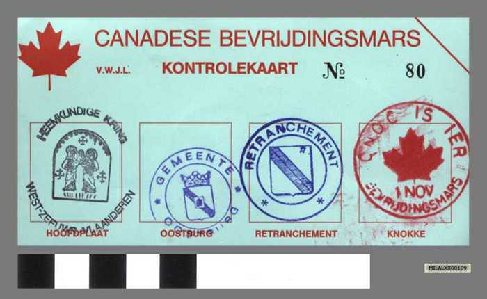 Canadese Bevrijdingsmars - Kontrolekaart