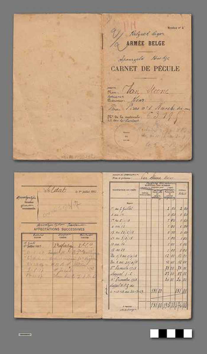 Spaargeldboekje van het  Belgische leger - VAN STEENE Oscar