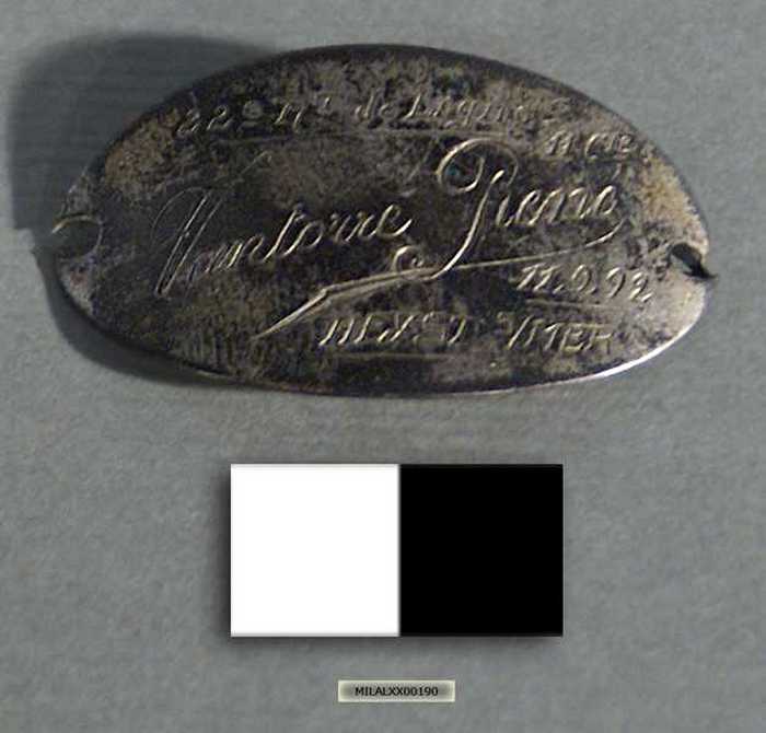 Militair identificatiepaatje van Vantorre René