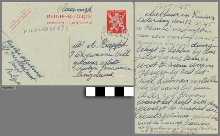 Briefwisseling (postkaart) aan Arthur Rappé tijdens WOII