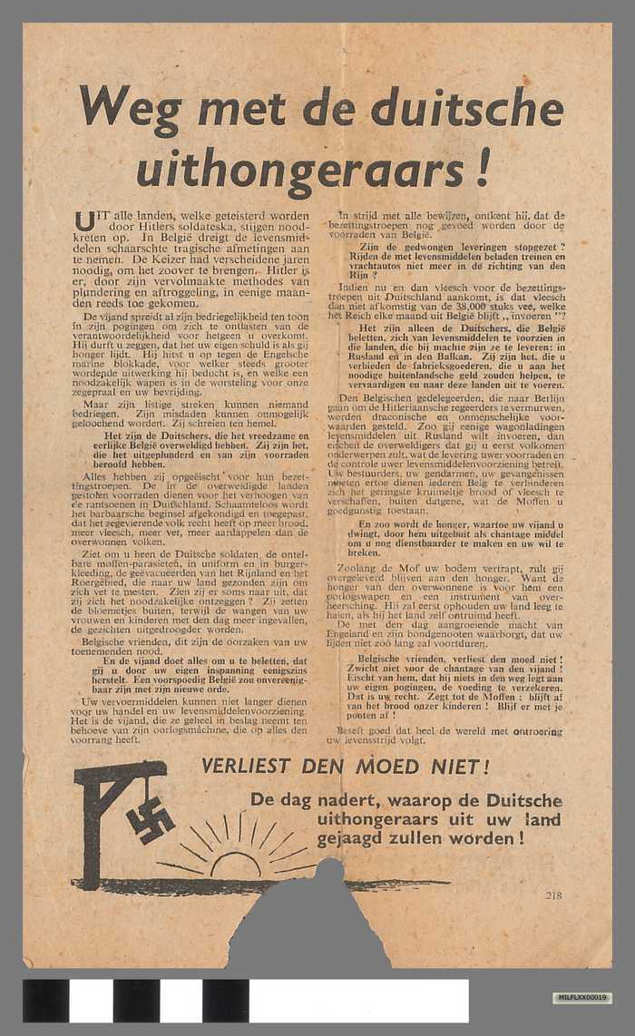 Weg met de duitsche uithongeraars