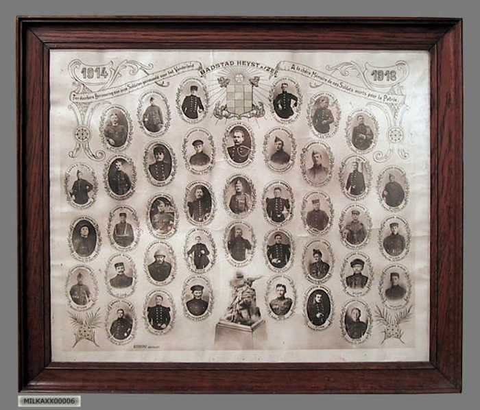 1914 - 1918. Ter duurzame herinnering aan onze soldaten gesneuveld voor het vaderland - A la chère mémoire de nos soldats morts pour la Patrie.