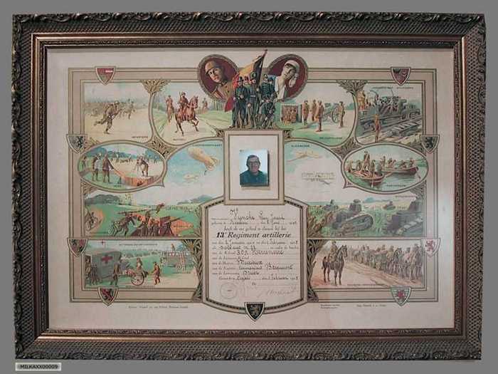 Herinnering aan het 13 e Regiment artillerie.