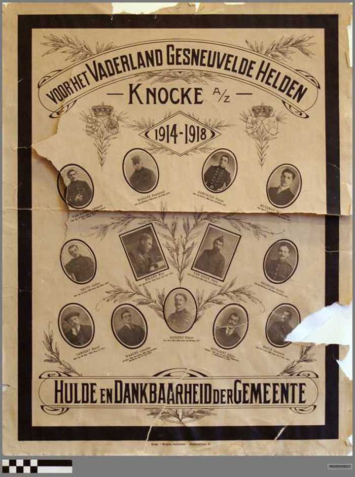 Hulde aan de gesneuvelden uit Knokke tijdens de Eerste Wereldoorlog