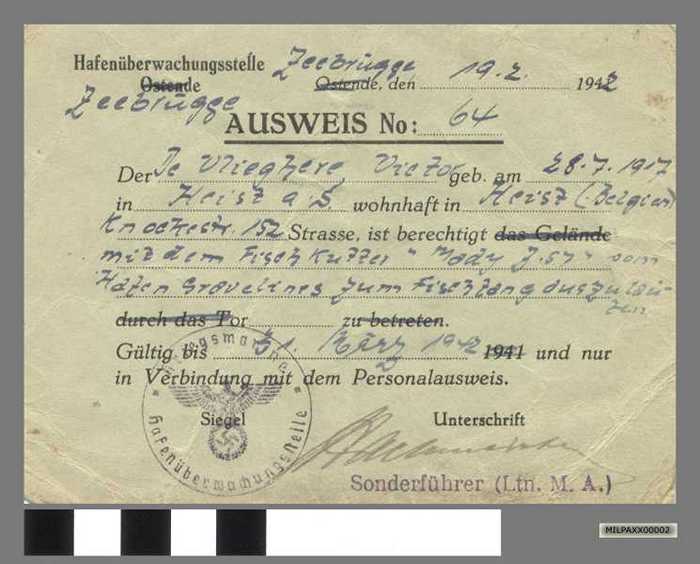 AUSWEIS N° 64 - De Vlieghere Victor