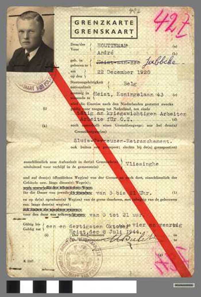 Grenzkarte - Grenskaart van Houtteman André