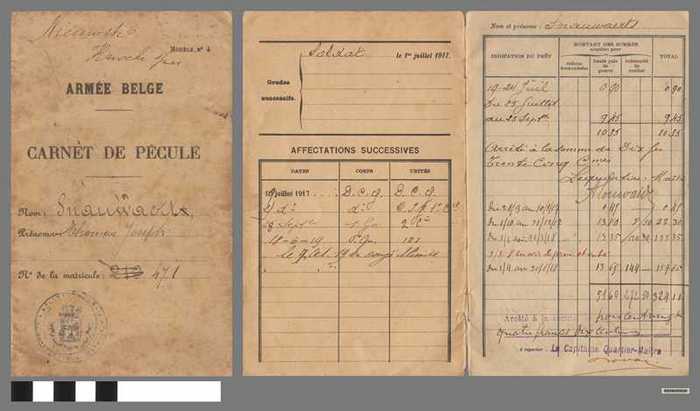 Armée Belge - Carnet de Pécule - SNAUWAERT Thomas